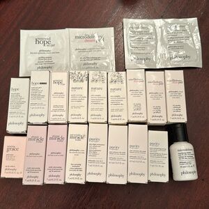 Philosophy gift with purchase travel size and packet 22 piece set
